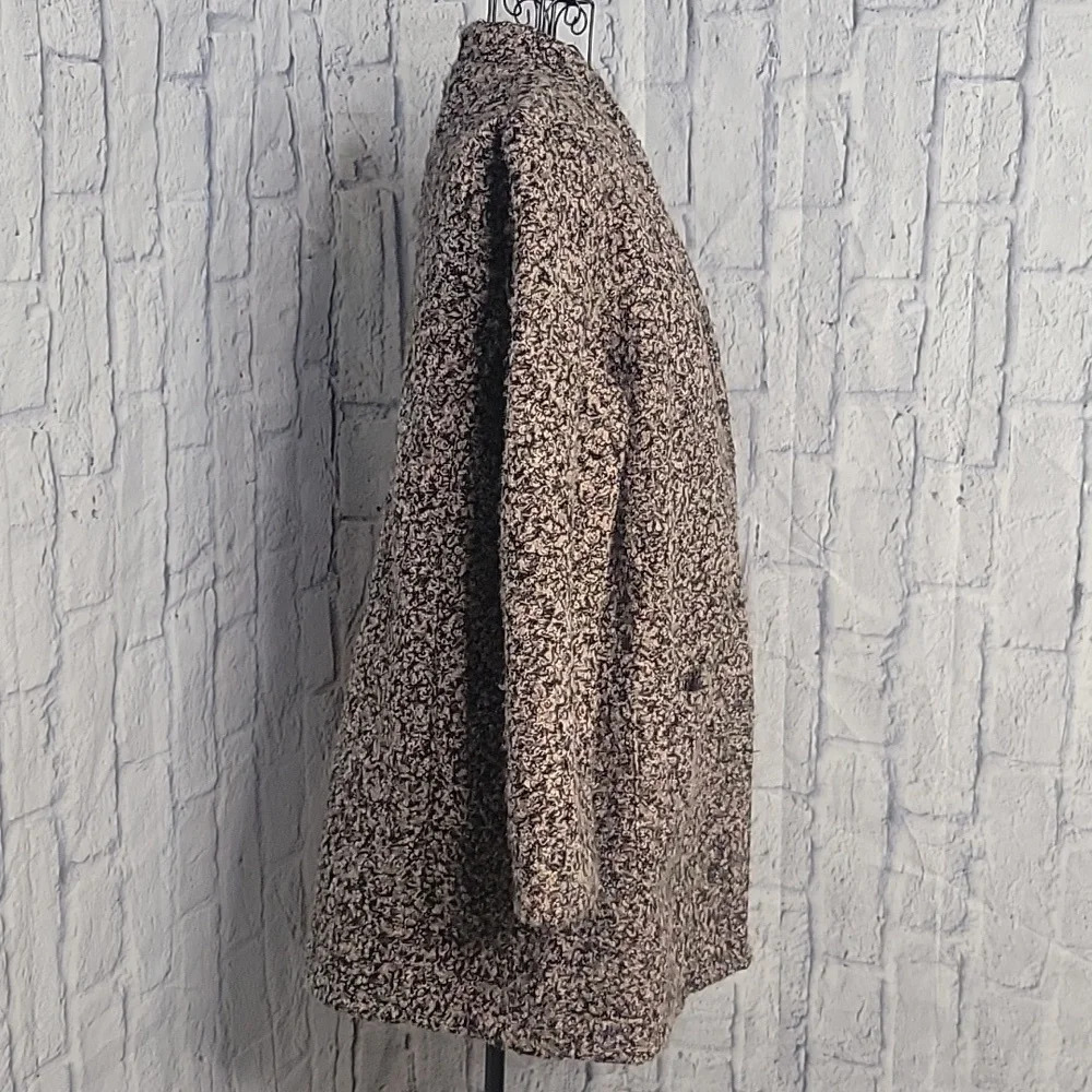 New York Clothing Co. Boucle Open Front Sweater Coat Large Brown Beige - Picture 5 of 8